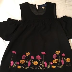 Black Embroidered Top